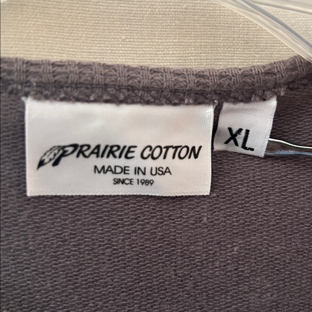 Prairie Cotton waffle trim cardigan sz CL - Picture 4 of 5